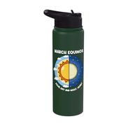 March Equinox Equal Day and Night Moon Sun Spring Equinox Stainless Steel Insulated Water Bottle