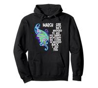 March Girl She Whispered Back I Am The Storm Butterfly Pullover Hoodie