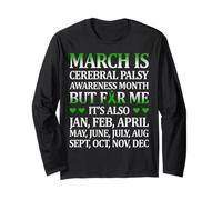 March is Cerebral Palsy Syndrome Awareness Green Ribbon Long Sleeve T-Shirt