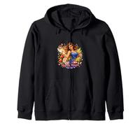 March Magic Floral Empowered Woman Art Zip Hoodie