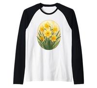 March Sunshine The Joyful Daffodil Birthflower Raglan Baseball Tee