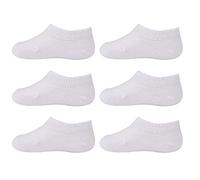 Marchare Baby No Show Socks Cotton Low Cut Non-Slip Socks for Girls Boys Infant Toddler Value Pack Non-Slip Bottom White 6 pairs 12-24 months
