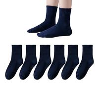 Marchare Kids Seamless Socks Boys Girls Cotton Athletic Socks School Ankle Socks with Retro Stripes 6 Pack