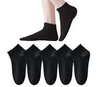 Marchare Womens Ankle Seamless Socks Thin Bamboo Viscose Dress Socks Low Cut Socks Soft Lightweight Black 5 Pack