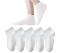 Marchare Womens Ankle Seamless Socks Thin Bamboo Viscose Dress Socks Low Cut Socks Soft Lightweight White 5 Pack