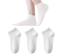 Marchare Womens Ankle Seamless Socks Thin Bamboo Viscose Dress Socks Low Cut Socks Soft Lightweight White 3 Pack