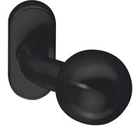 MARCHESI 4126-2620/AC-253, Black Door knob Fixed on Rosette Oval, Stainless Steel