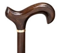 Marchet Gents Wooden Derby Handle Wooden Derby Cane With Collar Walking Stick Mens Ladies - 94cm (37")