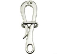 Marchfunny 1Pcs 147mm Polished Stainless Steel Pelican Hook With Quick Release For Rope, Chain And Cargo Securing Tasks