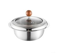 Marchfunny 304 Stainless Steel Korean Bibimbap Bowl with Lid, Rice, Salad and Soup Mixing Pot for Induction and Gas Hob Use(with lid)