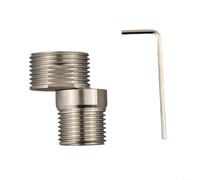Marchfunny 360° Adjustable Wall Mounted Faucet Angled Curved Foot, Shower Faucet Adapter, Eccentric Screw Design for Kitchen, Bathroom Plumbing, Silver(Short Style)