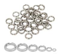 Marchfunny 50pcs Stainless Steel Loop Rings For Fishing Tackle Rig Building Designed For Reliable Hook And Lure Attachment(0.5 * 2.5)
