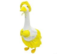 Marchfunny Charming Porch Goose Outfit with Bunny Ears and Scarf for Brightening Up Your Outdoor Space (yellow)