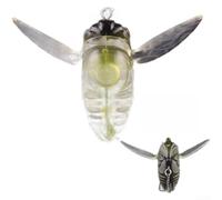 Marchfunny Cicada-Style Topwater Bait, 3.7g, Creates Distinctive For Surface Disturbance, Fitted With Three-Pronged Hook For Strong Holds(E)