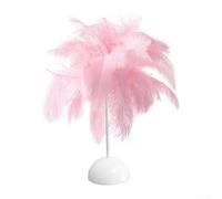 Marchfunny Feather Table Lamp, Romantic Feather Night Light, Ambient Night Light Fixed Warm Light Soft Eye Protection, for Bedroom, Wedding, Living Room(pink)