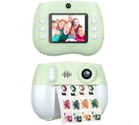 Marchfunny Kids Dual Lens Camera With 1080P Video, Thermal Photo Printing And 2 4 Inch IPS Screen For Easy Image And Video Playback(Green)