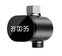 Marchfunny LED Shower Thermometer with Large Digital Temperature Display and Water Flow Powered Operation, Waterproof ABS Stainless Steel Gauge