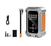 Marchfunny Portable Wireless Tire Inflator with 30 Min Runtime, 140 PSI Max Pressure, LED Display in psi/bar/kPa/kgcm² - Includes Carry Case and Nozzles(Silver)