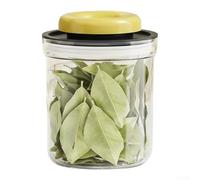 Marchfunny Press-Type Micro-Vacuum Grain and Cereal Storage Container, ABS and Silicone Kitchen Jar with Leak-Proof Seal, Easy Open and Close(Yellow - 1000ml)