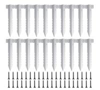 Marchfunny Railway Sleeper Brackets 10 Or 20 Pack Metal Garden Edging Stakes With Screws For Raised Beds Pathway Retaining Walls Driveway Borders(20pcs)