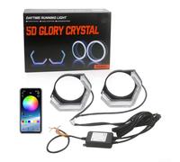 Marchfunny RGB Lens For BMW For Bi Xenon Projector Lenses With LED Angel Eyes Ring And Integrated Turn Signal Function For Front Headlight Transformation(2.5 Inch)