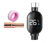 Marchfunny Stainless Steel Shower Temperature Gauge Digital LCD Display Water Monitor Color Changing Indicator Bath Thermometer For Safe Bathing(up)