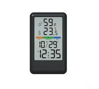 Marchfunny Thermometer Hygrometer With Digital Clock Alarm And Date For Home Office Environment Monitoring Large LCD Display(Black)