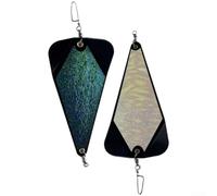 Marchfunny Triangular Trolling Flasher Paddle 9 Inch, Glow in the Dark Fishing Lure with UV Coating, ABS Trolling Board and Ball Bearing Swivel for Offshore Sea Fishing(black)