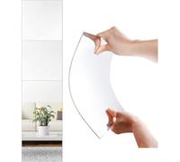 Marchfunny Unbreakable Mirror Tiles 4 Pack Silver 30x30cm Bendable Shatterproof Wall Decor