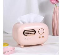 Marchfunny Unique Radio Design Tissue Box Perfect for Desktop Paper Storage and Wet Wipes Display (Pink)