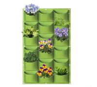 Marchfunny Wall Mounted Felt Planting Bag For Vertical Gardening, Green Grow Bags For Vegetables Flowers Herbs, Space Saving Hanging Planter-Pockets For Indoor Outdoor Balcony Wall Decor(1)