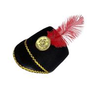 Marching Band Hat - 56cm Polyester Nutcracker Costume Accessory | Halloween Army Soldier Cone Hat With Pom For Party, Performance & Event