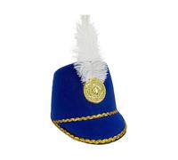 Marching Band Hat - 56cm Polyester Nutcracker Costume Accessory | Halloween Army Soldier Cone Hat With Pom For Party, Performance & Event