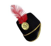 Marching Band Hat - Adjustable Parade Drum Major Headpiece, Role Play Toy Soldier Hat, Lightweight Costume Cap With Gold Trim| Performance Accessory For School Events, Theatre Plays, Musical Paractice