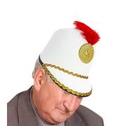 Marching Band Hat, Role Play Toy Soldier Hat with Feathers, Toy Soldier Costume for Adults, Cosplay Clothing for Festival, Autumn, School Holidays, Party, Daily Life, Photo Events, Stages