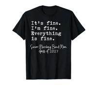 Marching Band Mom Its Fine Im Fine Proud Senior Mom 2027 Fun Value Graphic T-Shirt, Men, Black, M