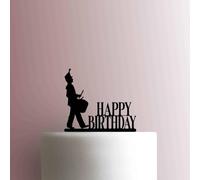 Marching Band Snare Drum Happy Birthday - Acrylic Cake Topper 5 Inch Width/Green