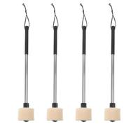 Marching Bass Drum Mallet 4pcs with Wool Felt Head | Stainless Steel, Front Weighted Balanced Structure, Finely Sanded Surface, Outdoor Marching and Recording Sessions