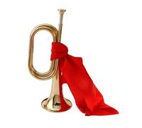 Marching Bugle Trumpet - C Bugle Brass Instrument with Mouthpiece for Students, Beginners, and Musicians(2Pcs)