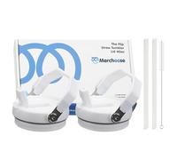 Marchoose 2 Pcs Tumbler Flip Straw Lid Replacement fit for 40 oz Stanley Quencher, Leak-Proof, Easy Handling, Perfect Fit, Winter White