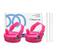 Marchoose 2 Pcs Tumbler Flip Straw Lid Replacement fit for 40 oz Stanley Quencher, Leak-Proof, Easy Handling, Perfect Fit, Raspberry Vibes