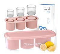 Marchoose Ice Cube Tray for Stanley Ice Mold Tumbler 30&40 Oz, Silicone Ice Mold with Lid & Bin for Freezer, Easy Push & Pop-Out Mold For Stanley Cup, Cocktails, Whiskey, Drinks, Coffee (Chill Blush)