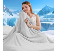 Marchpower Arc-Chill 3.0 Cooling Blanket, Q-Max 0.5, 150x200cm, Grey | Dual-Sided Summer Blankets for Hot Sleepers, Breathable Chenille Cool Throw, ideal for night sweats