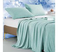 Marchpower Cooling Blanket, Arc-Chill 3.0 Cool Fiber Summer Blankets, Q-Max>0.5 Double-sided Lightweight Cool Blanket for Night Sweats Hot Sleeper Adult Kids, Breathable Comfort, 200x220cm, Green