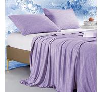 Marchpower Cooling Blanket, Arc-Chill 3.0 Cool Fiber Summer Blankets, Q-Max>0.5 Double-sided Lightweight Cool Blanket for Night Sweats Hot Sleeper Adult Kids, Breathable Comfort, 200x220cm, Purple