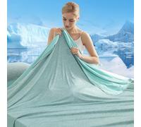 Marchpower Cooling Blanket, Arc-chill 3.0 Cooling Fiber Summer Throw Blankets, Q-Max>0.5 Double-sided Lightweight Cool Blanket for Night Sweats Adult Kids, Breathable & Comfortable, 130x170cm, Green