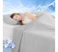 Marchpower Cooling Blanket for Night Sweats, Q-Max 0.5 Arc-Chill 3.0 Dual-Sided Summer Blankets for Hot Sleepers, Breathable Chenille Cool Throw for Bed Sofa Adult Kids, 130x170cm, Grey