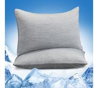 Marchpower Cooling Pillowcases, Arc-chill 2 Pack Q-Max 0.5 Cool Pillow Cases for Hot Sleepers Night Sweats, Double Sided Breathable & Soft Cooling Pillow Cover with Hidden Zipper - 50X75cm, Gray
