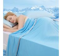 Marchpower Dual-Sided Cooling Blankets, Arc-Chill 3.0 Cool Fiber Q-Max 0.5 Summer Blanket, Lightweight & Breathable Cold Throw Blanket for Hot Sleepers & Night Sweats, 150x200cm, Blue