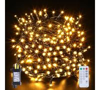 Marchpower Outdoor Christmas Lights, 20m 200LEDs Fairy Lights Mains Powered, Warm White Waterproof Christmas String Light with Timer, Remote & 8 Modes, Bright Xmas Lights for Outside Xmas Trees Garden